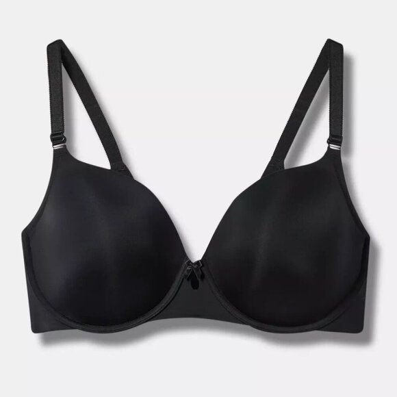 TORRID Plus Size Perfect T-Shirt Bra Solid Black Bow w/ Cutout Underwire 44DDD - Picture 4 of 16